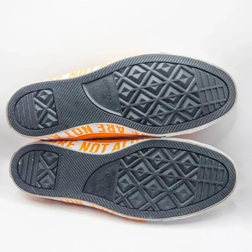 Converse Sneakers Size 10.5M 12.5W Orange Low Top Space Graphic Retro
